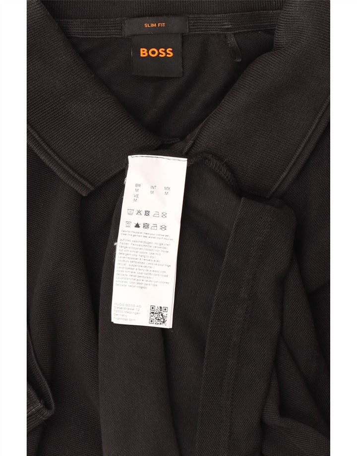 HUGO BOSS Polo Slim Fit Homme Coton Noir Moyen