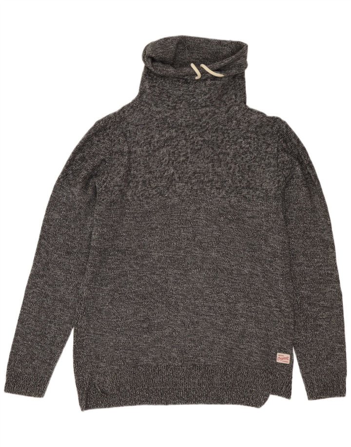 Jack & Jones Pull Col Roulé Homme Gris Moyen Moucheté Coton