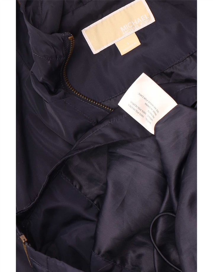 Michael Kors Veste utilitaire à capuche pour femme UK 10 Small Bleu marine Polyester