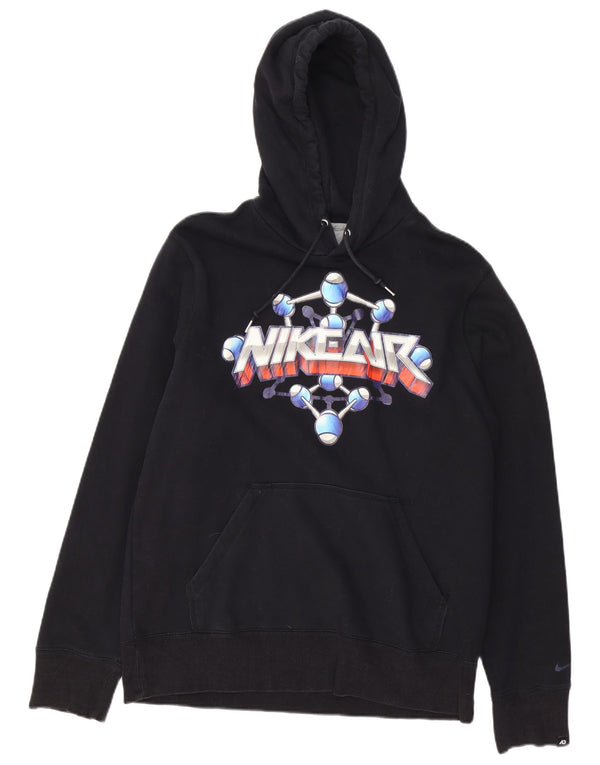 Nike Pull à capuche graphique en coton noir moyen pour homme