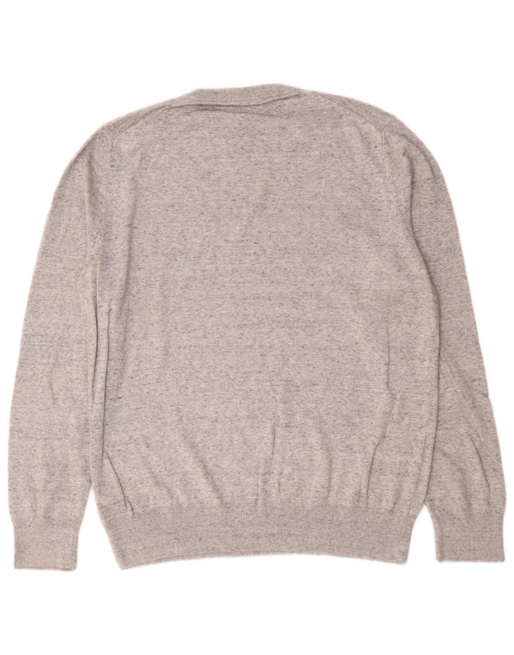 Marks & Spencer Pull col rond homme gris moyen coton moucheté