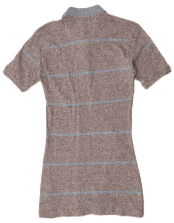 Champion Robe Polo Femme UK 12 Coton Rayé Gris Moyen