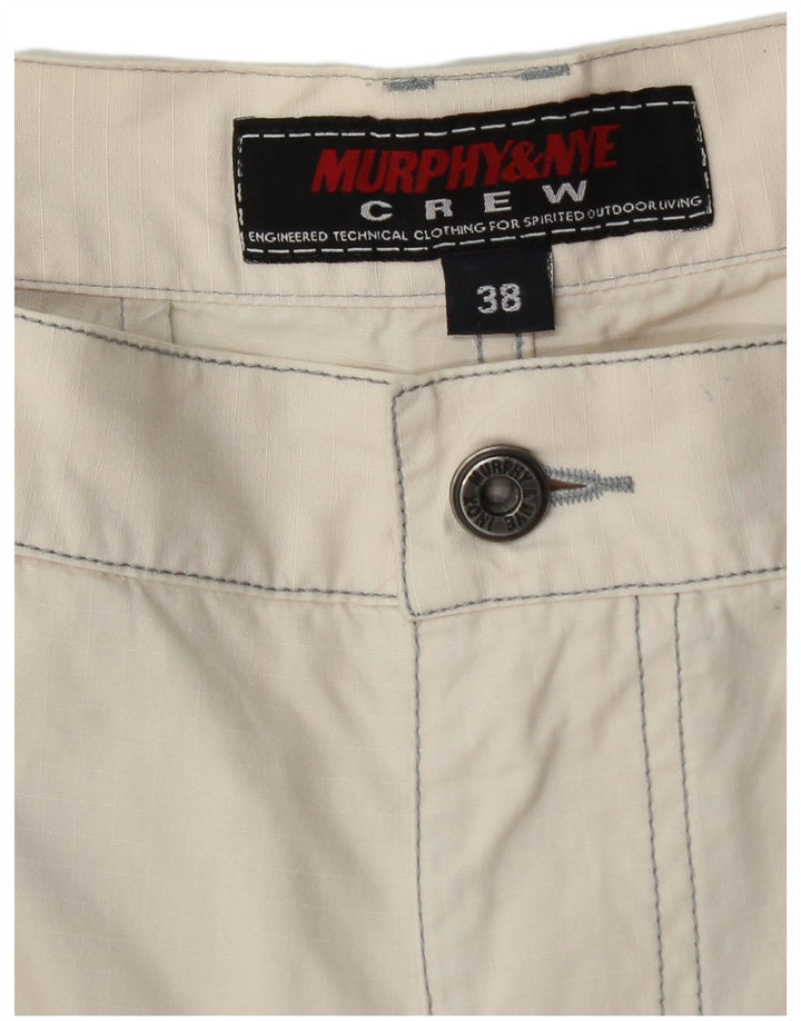 Murphy & Nye Short cargo graphique pour homme W38 XL en coton blanc
