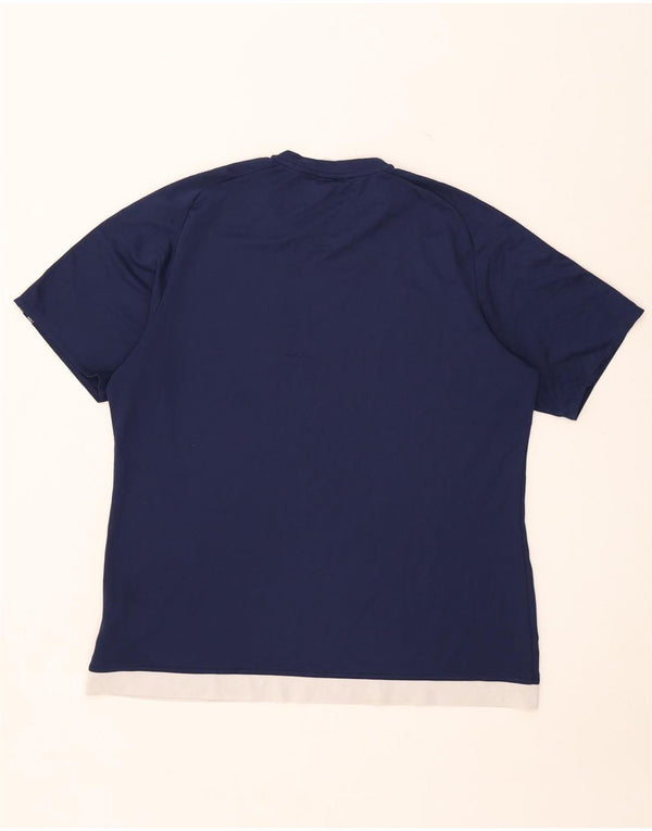 Adidas Climalite T-Shirt Top XL Bleu Marine Colorblock Polyester
