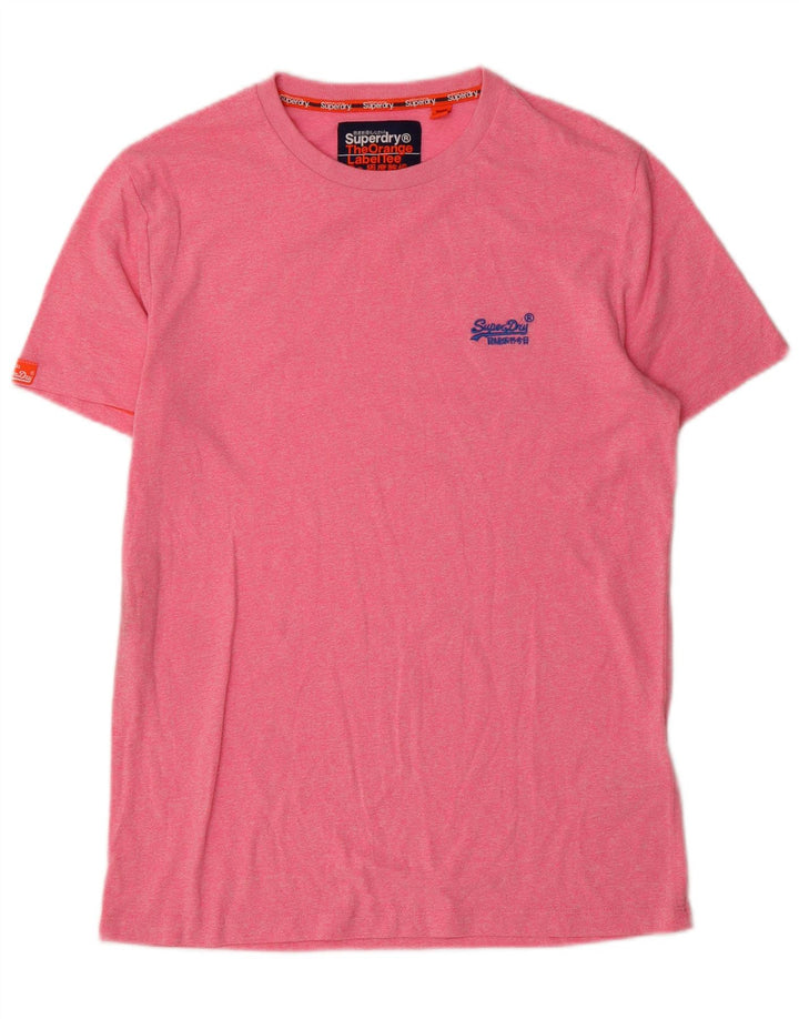 Superdry Homme T-Shirt Top Large Rose Coton