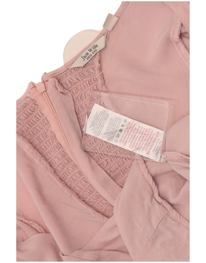 Jack Wills Haut court pour femme UK 12 Viscose rose moyen