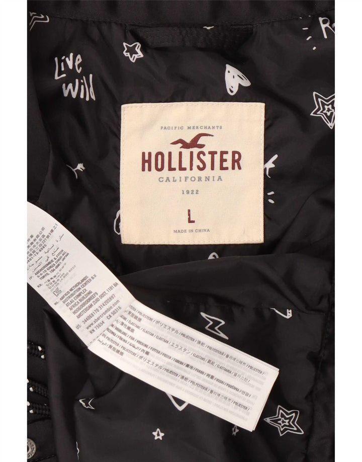 Hollister Veste Bomber Femme UK 16 Large Noir Polyester