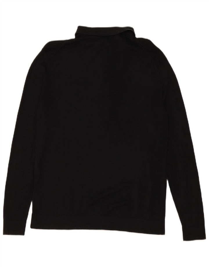 Cos Pull à col polo pour homme en soie noire