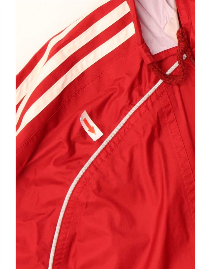 Adidas Veste de pluie à capuche pour homme UK 44/46 Large Rouge Polyamide