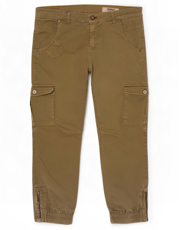Displaj Pantalon cargo fuselé pour homme W34 L27 Coton kaki