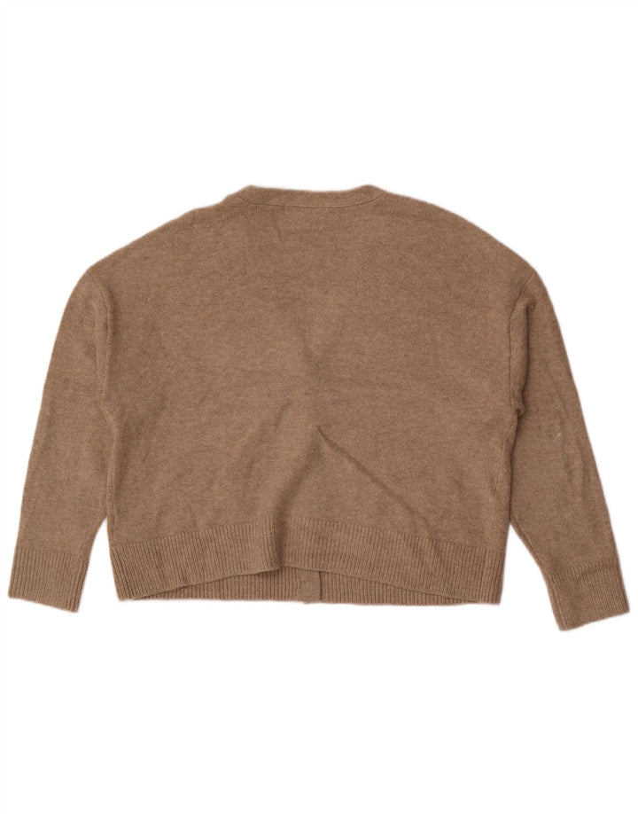 Marks & Spencer Pull cardigan court pour femme UK 14 Marron moyen Polyester