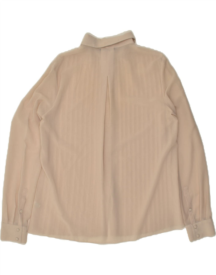 PINKO Chemisier surdimensionné transparent pour femme UK 10 Petit Beige