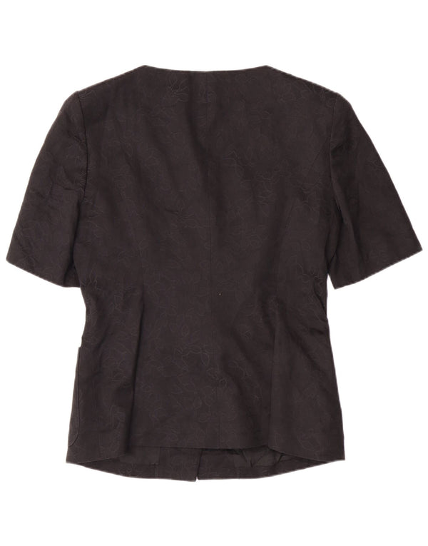 GUY LAROCHE Veste blazer à manches courtes pour femme EU 42 Large Noir Classique