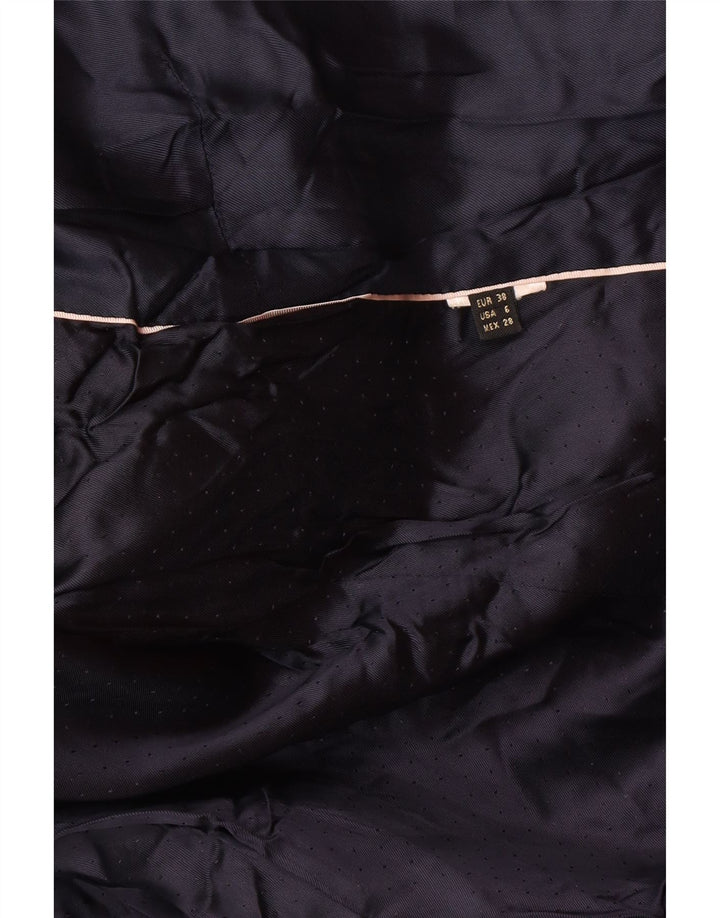 Massimo Dutti Veste blazer en velours à 1 bouton pour femme EU 38 Bleu marine moyen