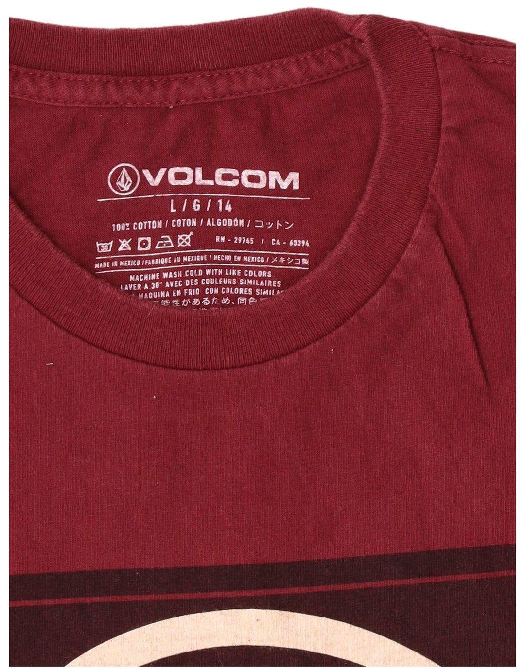Volcom Garçons 13-14 ans Grand Coton Bordeaux