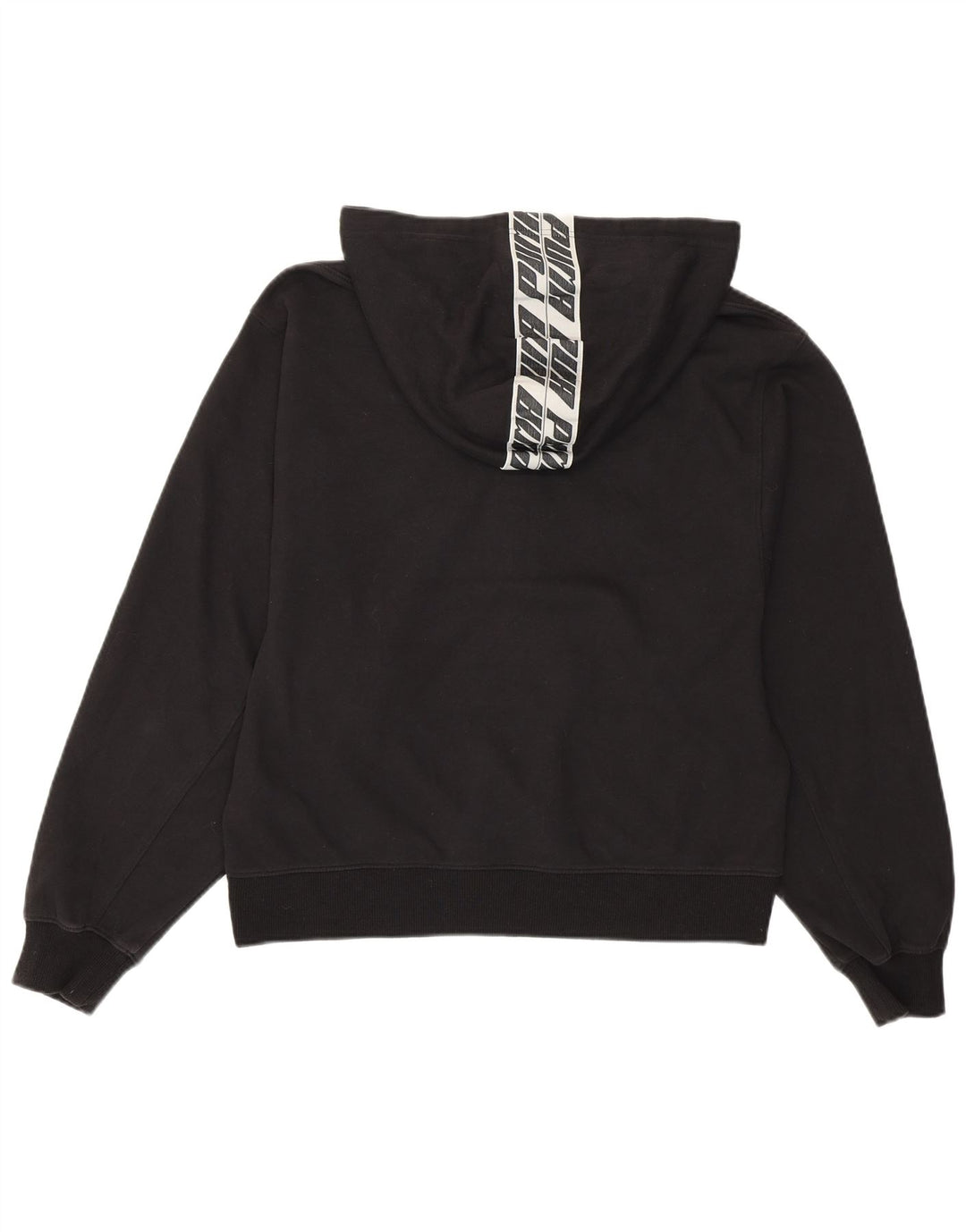 PUMA Pull à capuche graphique pour femme UK 16 Large Noir Coton