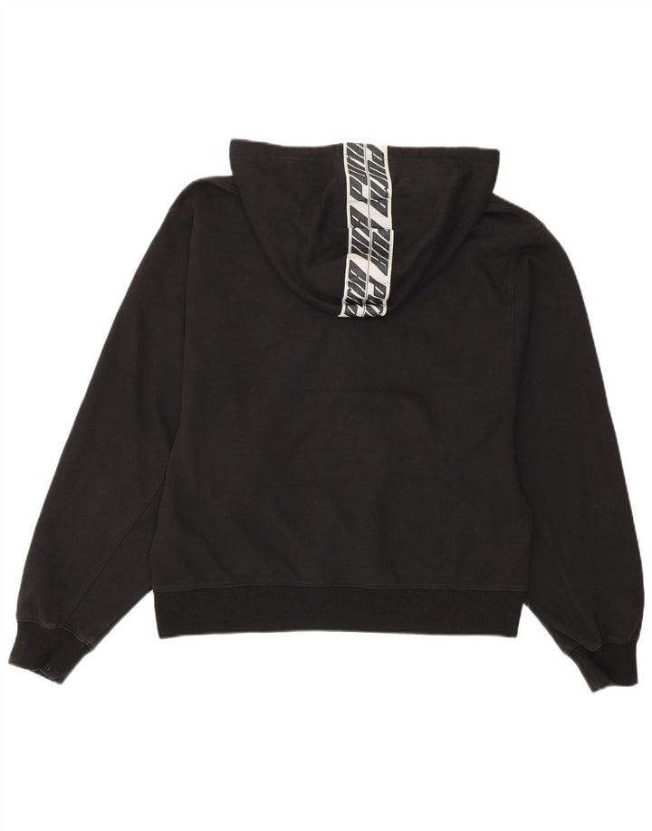 PUMA Pull à capuche graphique pour femme UK 16 Large Noir Coton