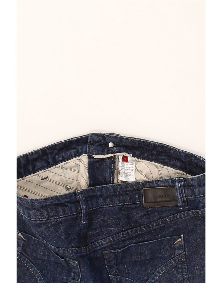 GAS Jupe Jean Femme W30 Coton Bleu Marine Moyen