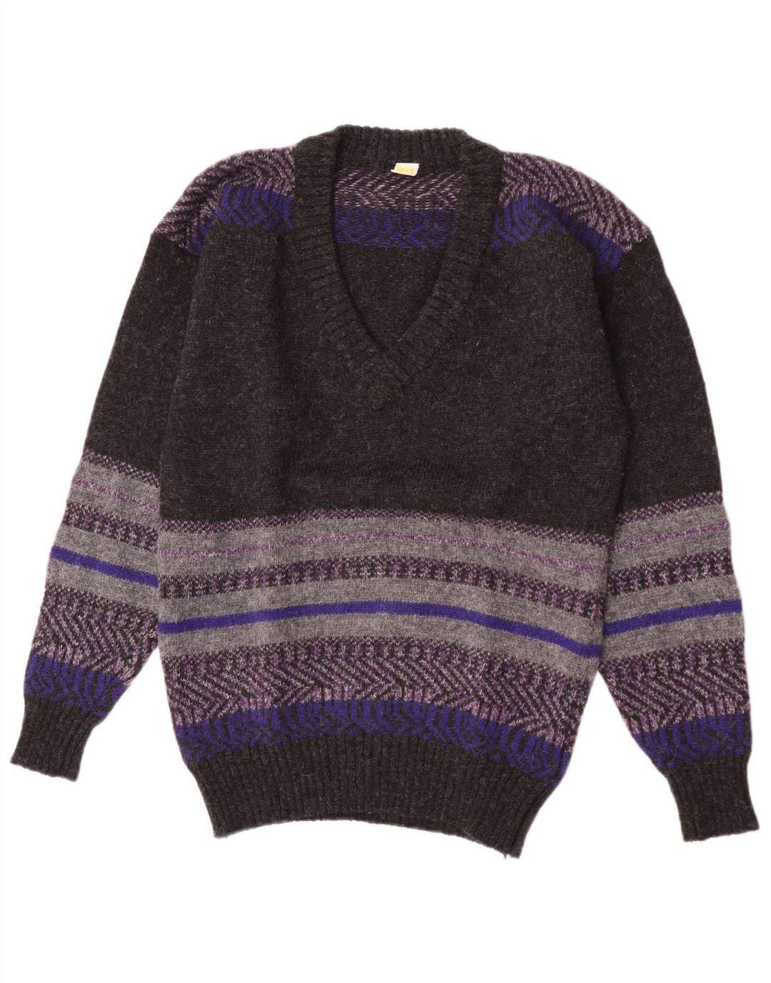 Mark Astor Pull col en V pour homme Petit gris rayé