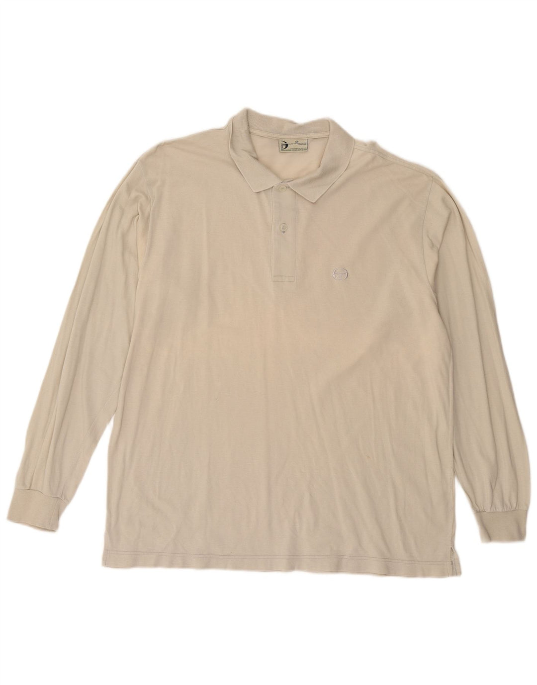 SERGIO TACCHINI Polo à manches longues pour homme IT 52 Large en coton blanc cassé