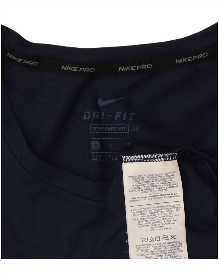 Nike Hommes Dri Fit Standard Fit T-Shirt Haut XL Bleu Marine Polyester