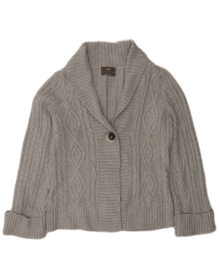 Marks & Spencer Pull Cardigan Femme UK 12 Acrylique Gris Moyen