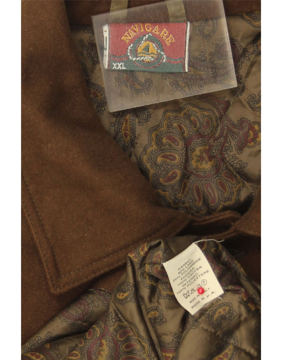 Navigare Manteau Homme UK 44 2XL Marron Laine