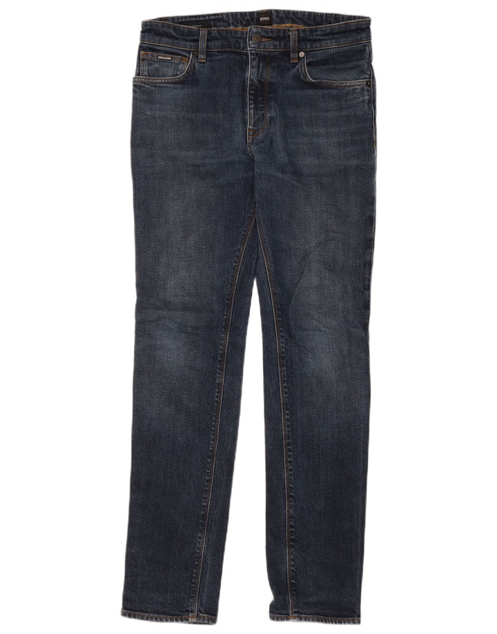Hugo Boss Jean Slim Droit W30 L32 Bleu Marine Homme