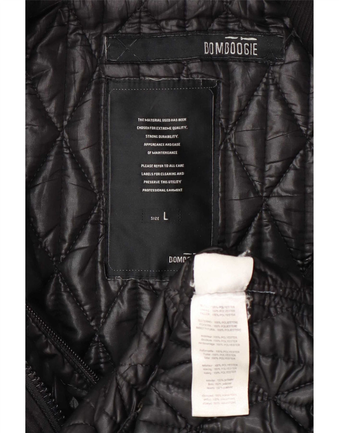 Bomboogie Veste utilitaire militaire pour homme UK 40 Large Noir Polyester