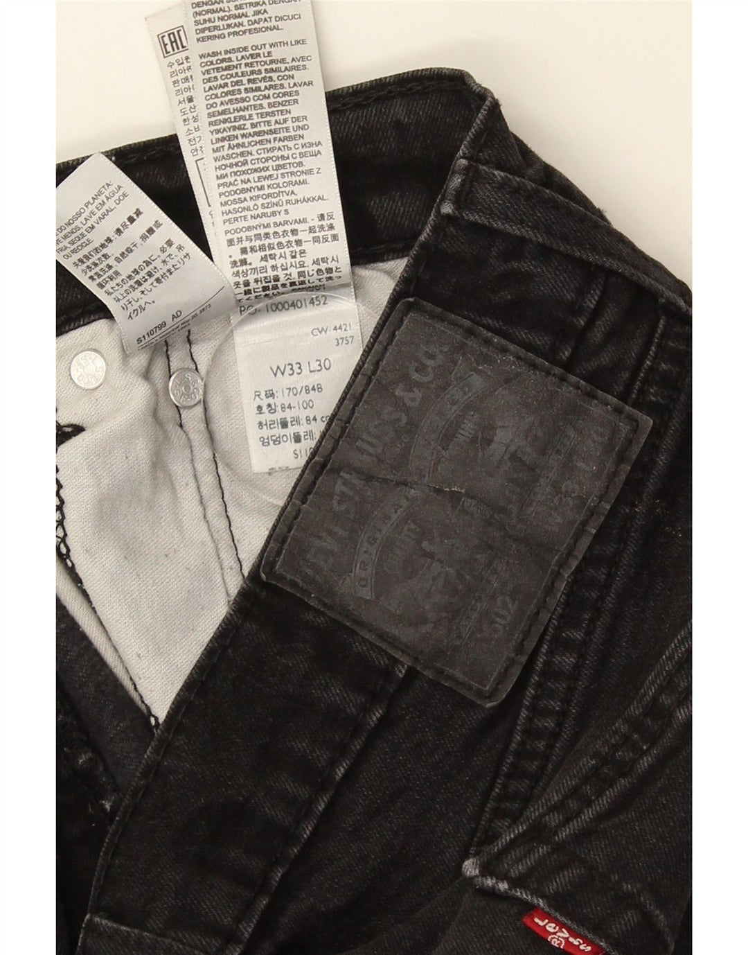 Levi's Jean 502 Tapered W33 L27 Homme Noir Coton