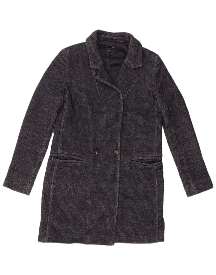 Massimo Dutti Pardessus Femme EU 36 XS Bleu Marine Laine