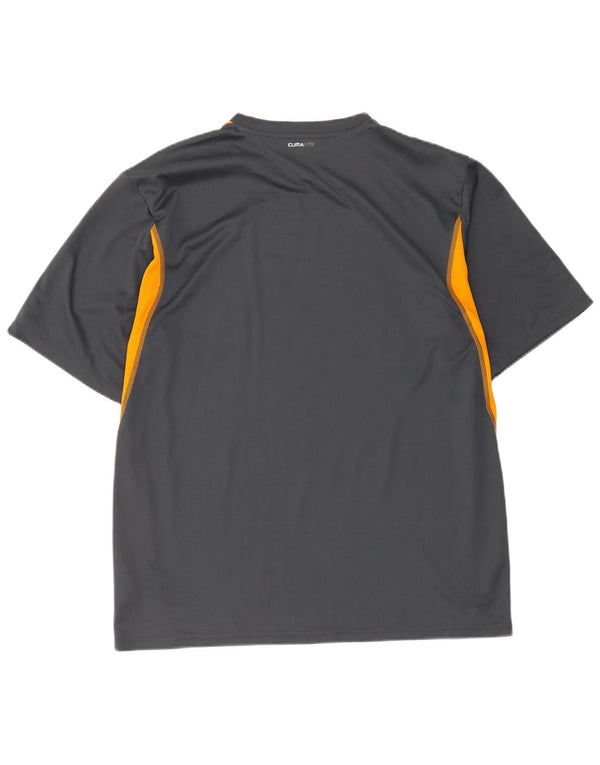 Adidas Climalite T-Shirt Top XL Gris Colorblock Polyester