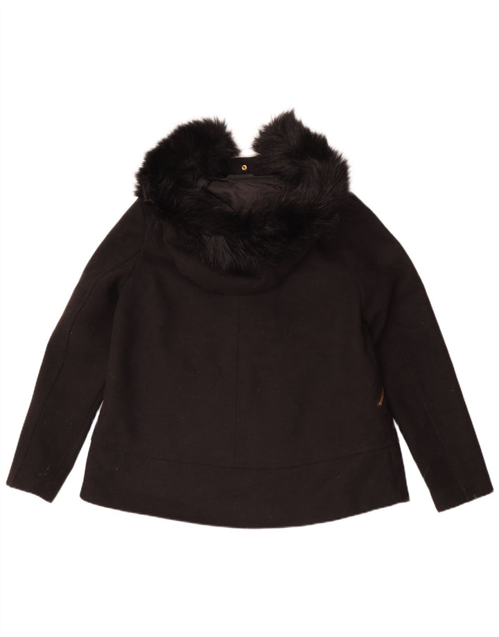 Zara Veste bomber à capuche pour femme UK 10 Petit Noir Polyester