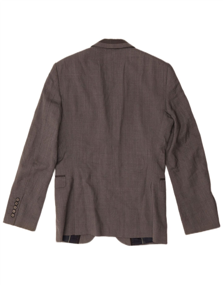 Zara Veste Blazer 2 Boutons Homme UK 38 Laine Gris Moyen