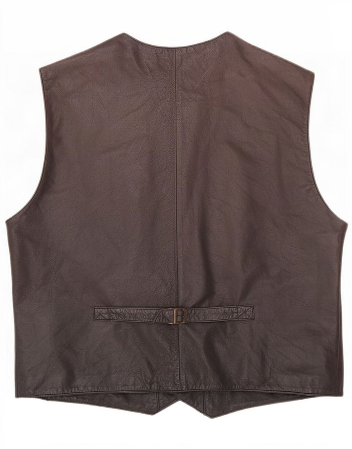 gilet en cuir homme vintage IT 56 XL Noir