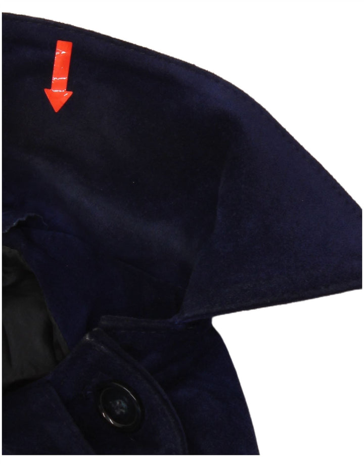 veste en daim femme vintage UK 12 Bleu Marine Moyen