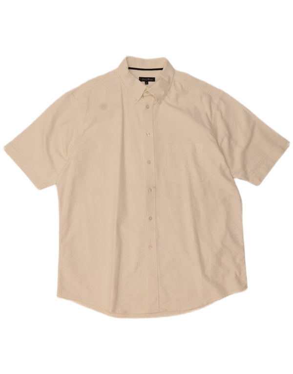 James Pringle Chemise à manches courtes pour homme XL en coton blanc