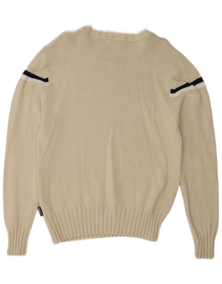 Woolrich Pull Graphique Col Bateau Homme Blanc Cassé Rayé