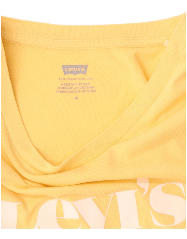 Levi's T-Shirt Graphique Femme UK 12 Jaune Moyen