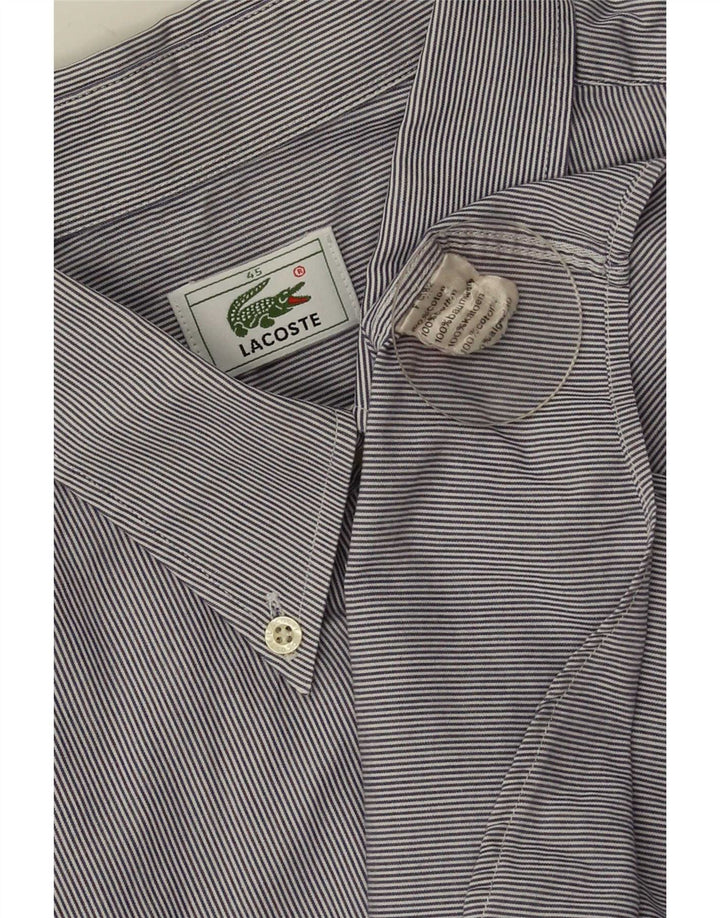 Lacoste Chemise Homme Taille 45 XL Bleu Pinstripe Coton