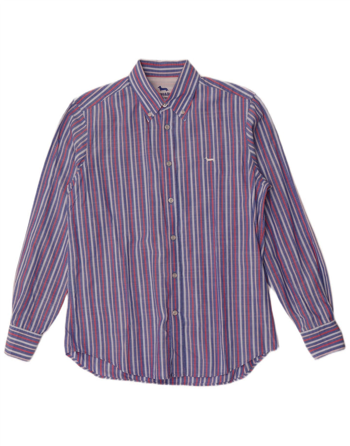 Harmont & Blaine Chemise Regular Fit Homme Bleu Moyen Rayé Coton