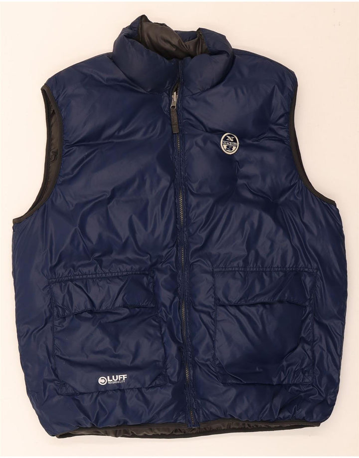 North Sails Gilet réversible rembourré pour homme UK 42 XL Gris Polyamide