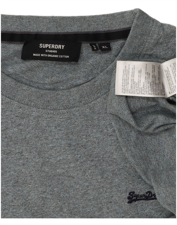 SUPERDRY T-Shirt Homme Top XL Gris Coton