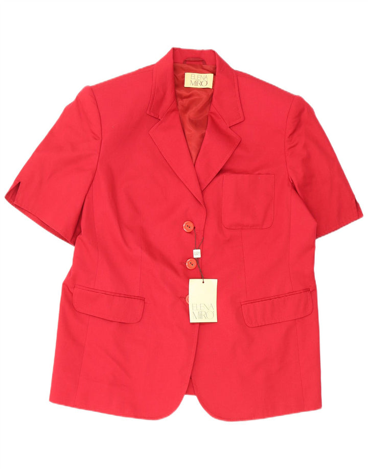 ELENA MIRO Veste blazer surdimensionnée à manches courtes pour femme IT 44 Rouge moyen