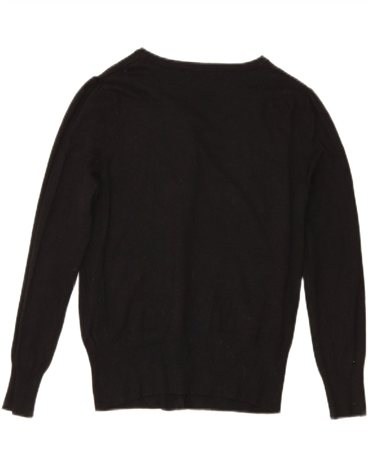 Marks & Spencer Pull Cardigan Femme UK 10 Petit Viscose Noir