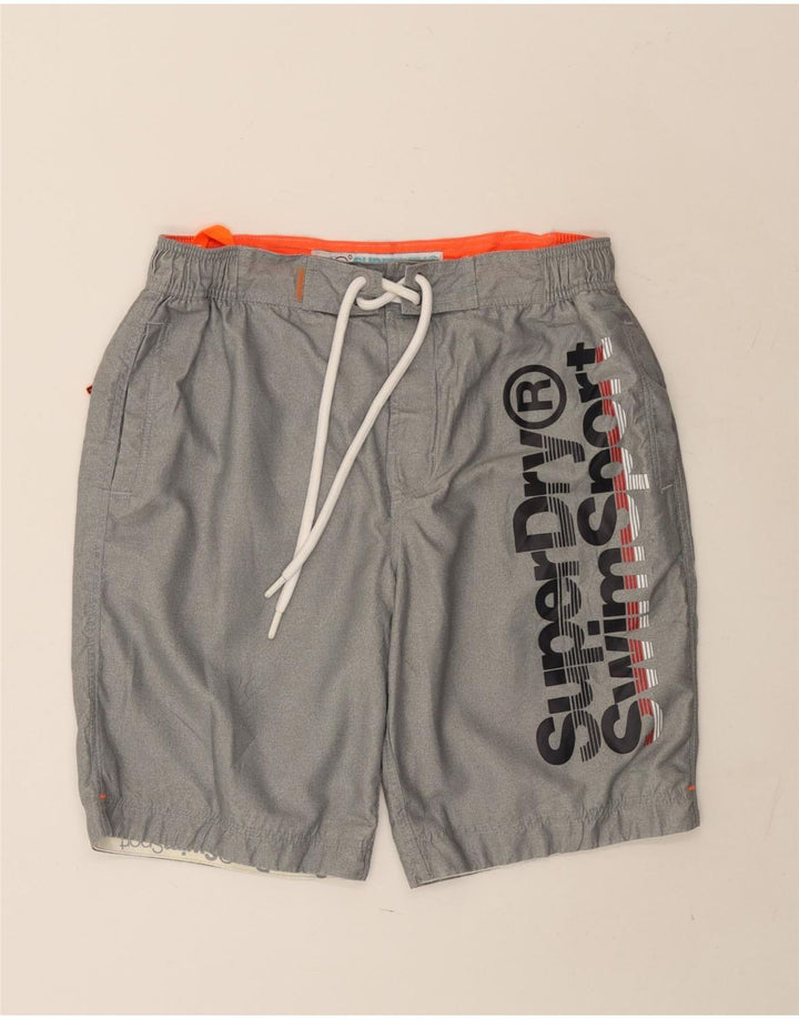Superdry Short de Sport Graphic Homme XL Gris Polyester