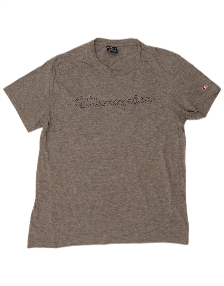 CHAMPION Mens Graphic T-Shirt Top Large Grey