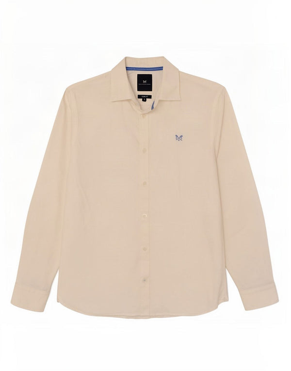 Crew Clothing Chemise Slim Fit pour Homme en Coton Blanc Petit