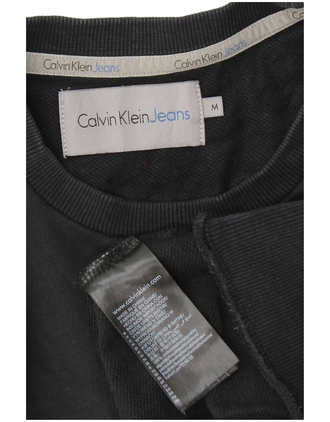 Calvin Klein Jeans Sweat-Shirt Graphique Homme Noir Moyen Coton