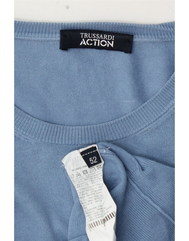 TRUSSARDI Pull Col Rond Homme IT 52 Grand Bleu Coton